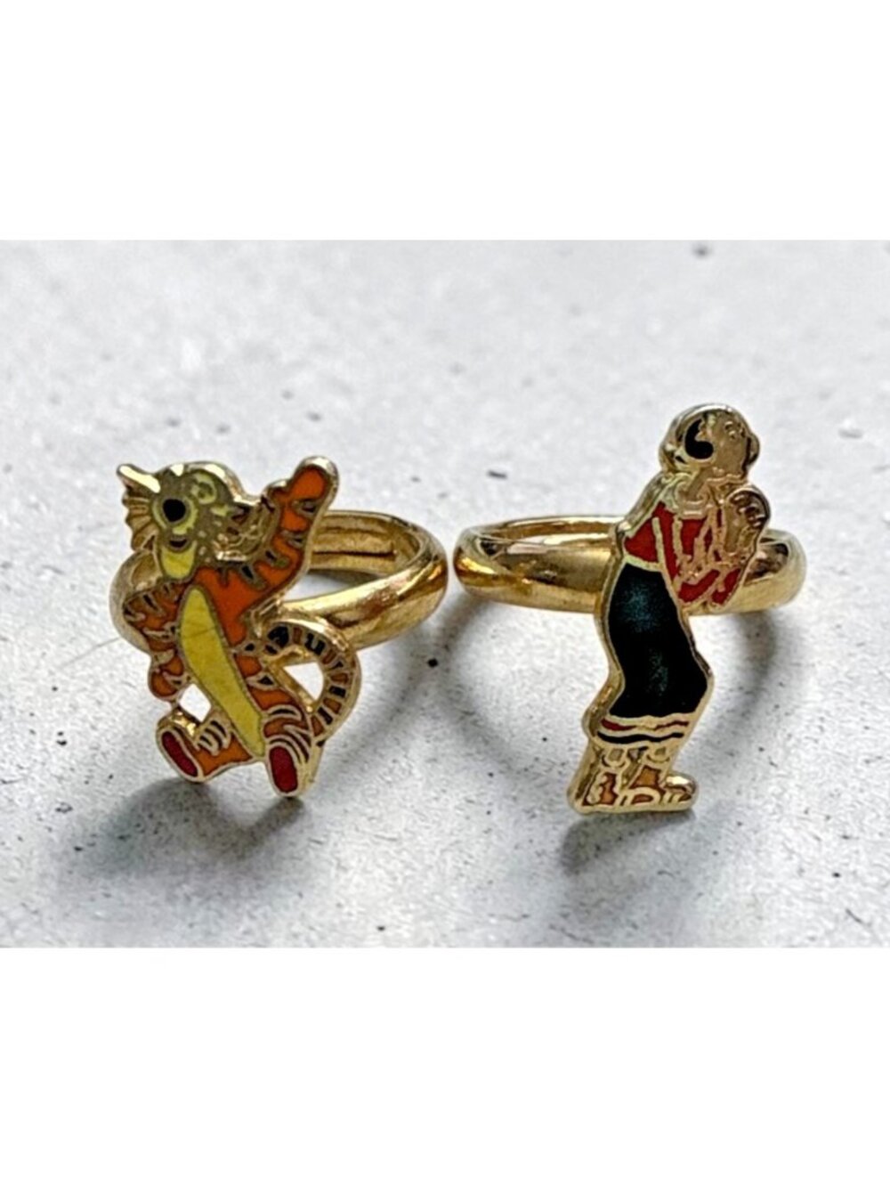 Olive Oyl & Tigger metal adjustable Ring King Features & Disney adjustable